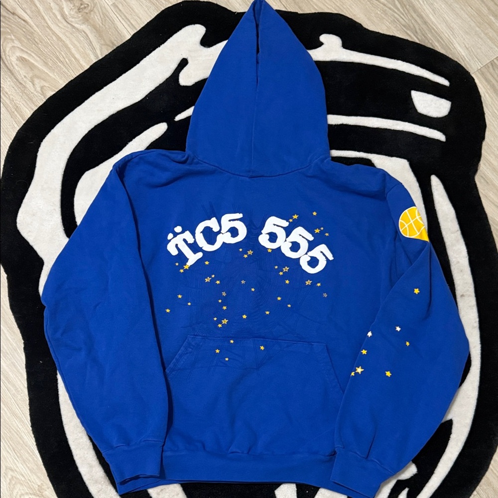 Sp5derBlue Hooded Men's Sweater